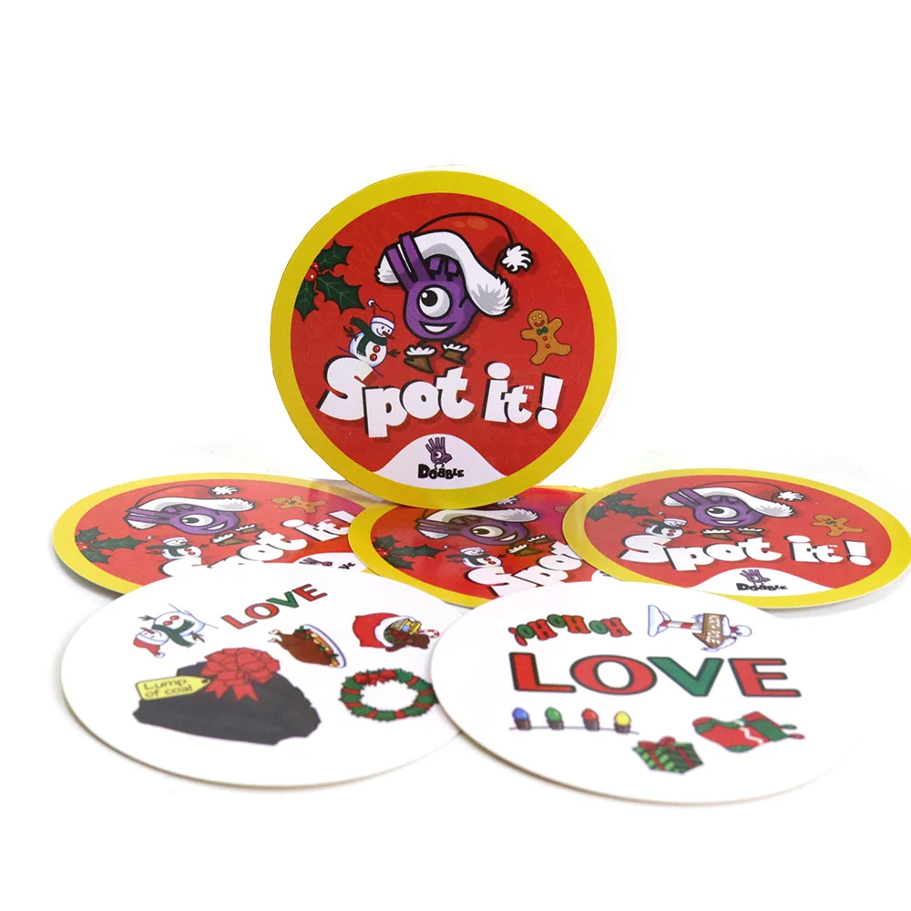 Lugar lo vacaciones tarjeta de juegos de 70mm Juego de educación para niños dobble lo vivero juego familiar regalos de navidad