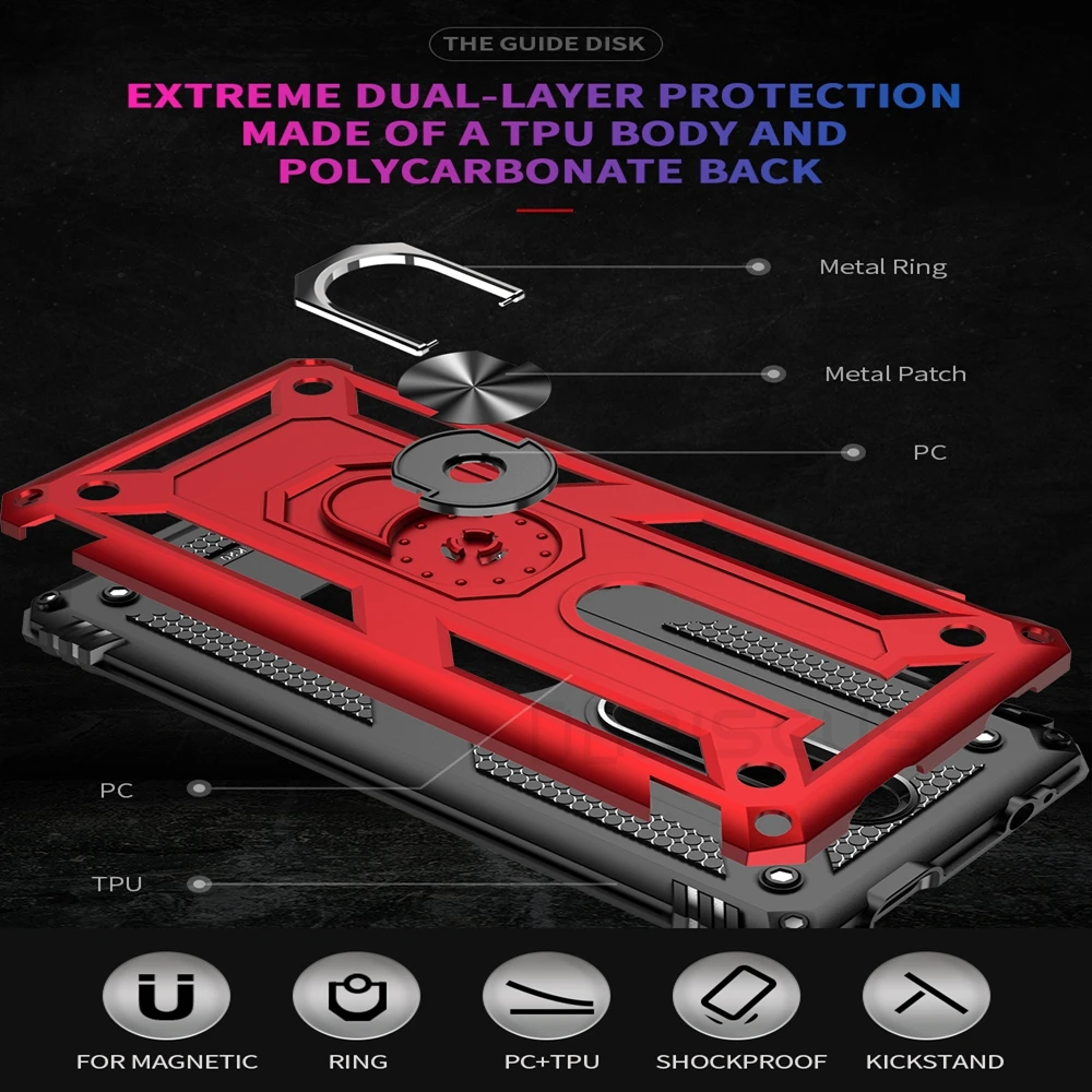 Luxury Armor Soft Shockproof Silicone Bumper Case with Metal Ring