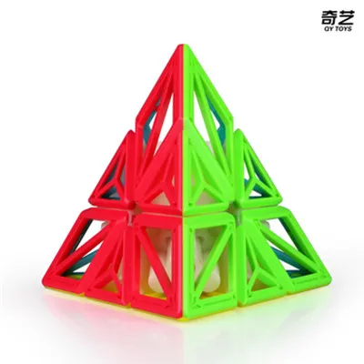 QIYI DNA Пирамида магические скоростные кубики Профессиональный кубик-головоломка qiyi pyramidcube обучающий кубик Magico для детей и взрослых - Цвет: stickerless