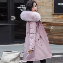 Новое Женское длинное пальто осень зима теплое бархатное плотное пальто из искусственного меха Парка женская однотонная куртка с большим карманом верхняя одежда