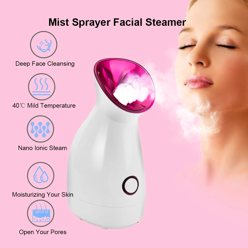 Facial Steamer Nano Lonic Humidifier Moisturizing Cleaning Pores Clearing Blackheads Hot Mist Sprayer Home Sauna SPA Skin Care | Красота и