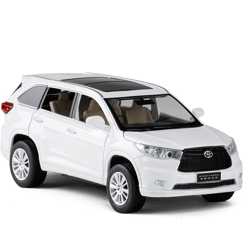 1:32 TOYOTA Highlander литья под давлением сплав модель автомобиля игрушка высокая имитация металла SUV модель 6 дверей может быть открыт подарок для детей Рождество
