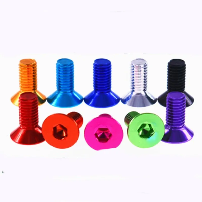 Kit Fixation Capot Voiture Kit Rondelles Aluminium Anodisé M6 X 20 Avec Vis Acier - Violet (10 Sets) - Universel Auto Rondelles Colorées Moto