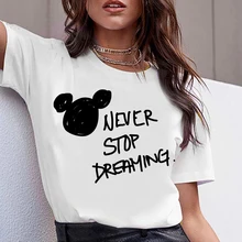 

Mickey Mouse T Shirts Women Clothes 2021 Trend T-Shirt Fashion European Instagram Summer Short Sleeve White Vintage Harajuku