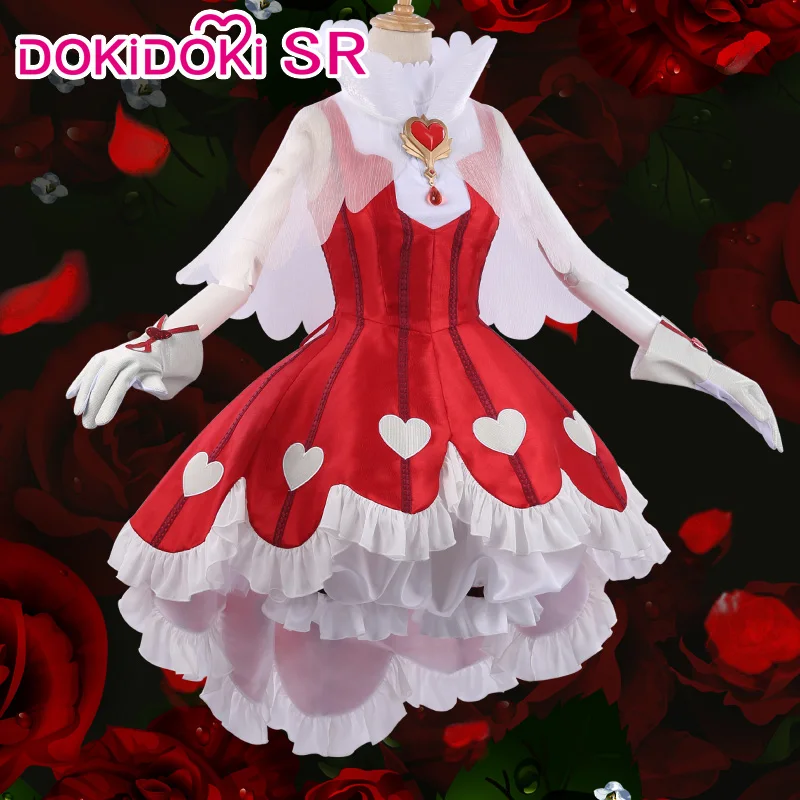 DokiDoki Аниме Косплей карточка Captor Sakura костюм КИНОМОТО женское красное платье KINOMOTO