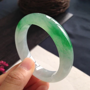 

Send Certificate Natural Burmese Jadeite 54-64mm Green Bicolor Bracelet Elegant Princess Jewelry Send Mom to Girlfriend