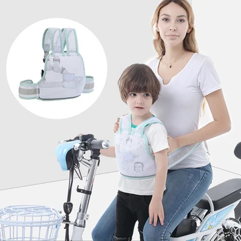 

New Child safety belt Breathable Adjustable Electric Vehicle Safe Mesh Strap For Children Kids Motorcycle Bicycle Safety Belt