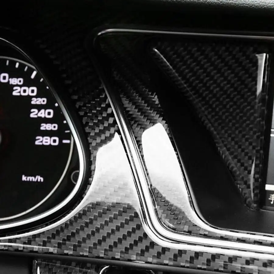 2 шт. центрующий инструмент Панель рамка приборной панели накладка из углеродного волокна, пригодный для Audi A5 2009 2010 2011 2012 2013