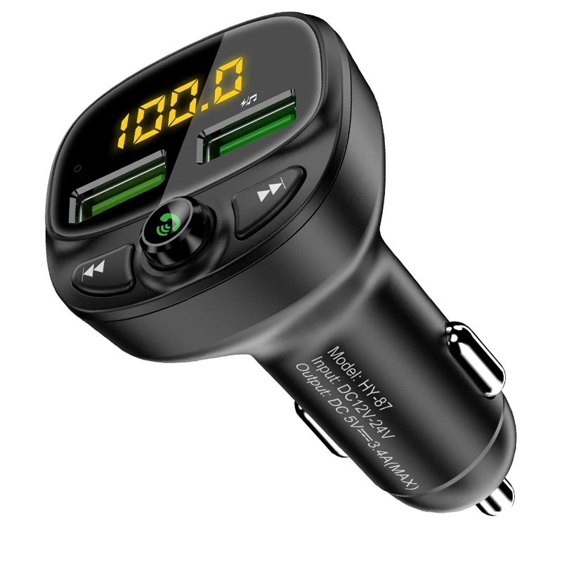 FLOVEME Bluetooth автомобильное зарядное устройство USB ЗУ для мобильного телефона fm-передатчик зарядное устройство для телефона прикуриватель Зарядка для iPhone 11 Pro - Тип штекера: Универсальный