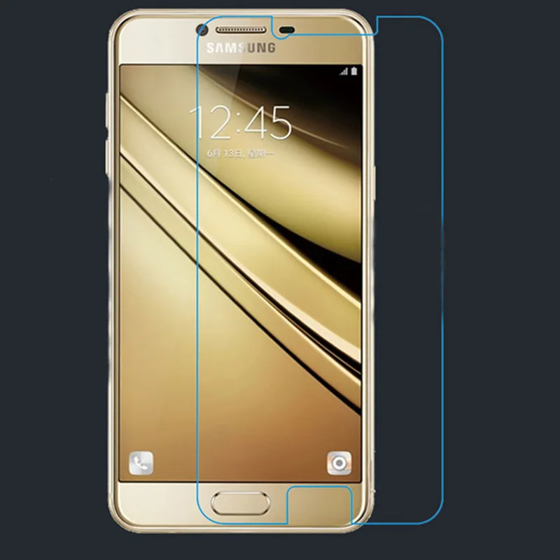 Закаленное стекло для Samsung Galaxy C7 C7000 2 шт. Защитная пленка экрана 2.5D 9H Premium защитная