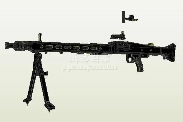 Бумажная модель Масштаб 1:1 Второй мировой войны стрелковое оружие MG42 тяжелый