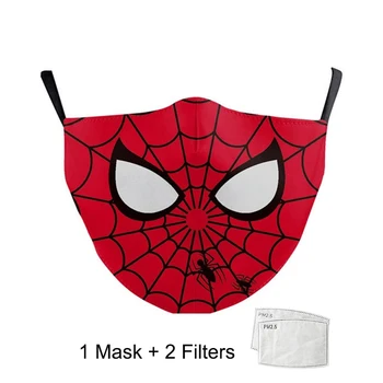 

Superhero Face Mask Unisex Kids Replaceable pm2.5 Printed Reusable Protection Fabric Mask Washable Dust Proof Mouth Mask