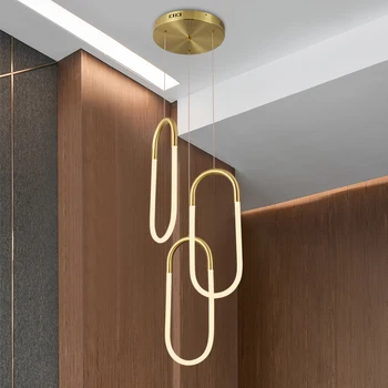 

LODOOO Gold Modern led pendant lights modern design for living room bedroom study hanging lamp Restaurant kitchen pendant lamp
