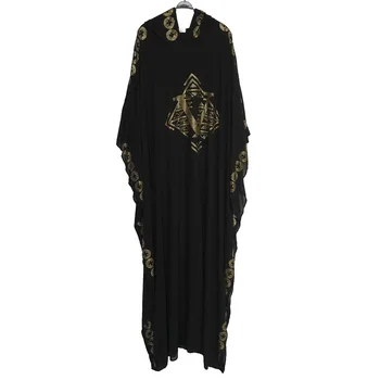 

2020 Spring Summer New African Dresses for Women Bazin African Traditional Clothing Long Sleeve Ladies with Scarf Dashiki Dress