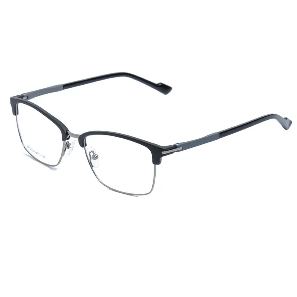Очки в ретро-стиле Рамки Для мужчин Винтаж прямоугольник TR90 металлические очки с прозрачными защитными стеклами с диоптрией близорукость Женская оправа DD1512 - Цвет оправы: Black Gray