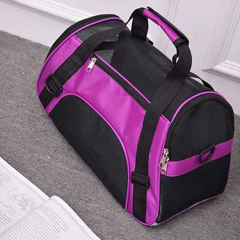 Сумка для домашних животных, сумка для кошек, рюкзак для собак, переносная дорожная сумка для маленьких и средних собак, складная дорожная сумка - Цвет: Фиолетовый