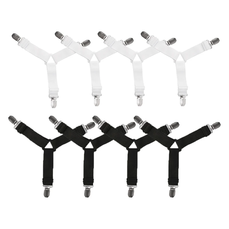  4Pcs Triangle Mattress Bed Sheet Clips Grippers Strap Suspender Fastener Holder