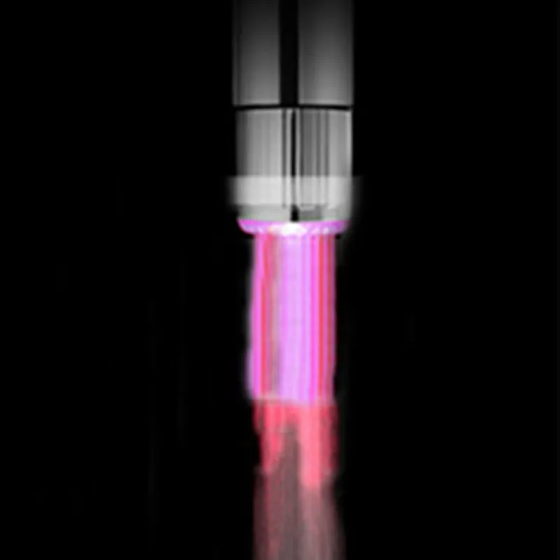 Светодиодный водопроводный кран, светильник, 7 цветов, меняющий свечение, душевой поток, водопроводная головка, датчик давления, инструмент для ванной и кухни - Цвет: Красный