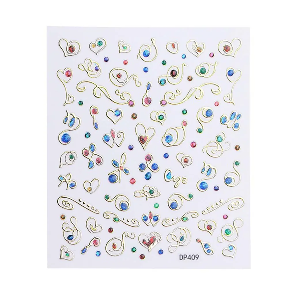 BGVfiveColorful Rhinestone 3D Nail Stickers Decals Nail Art Decors Glitter Home Salon Hand Tip Beauty Tool - Цвет: NO.9