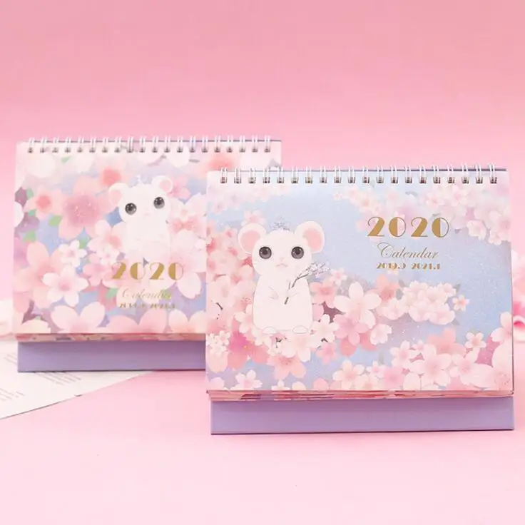 

2019.09~2020.12 Cherry Blossoms Sakura Desktop Table Calendar Memo Planner Daily Schedule To Do List Office Stationery