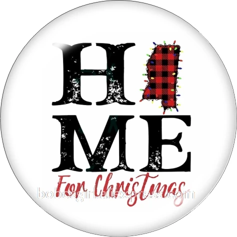 Merry Christmas HOME USA 18 мм кнопка оснастки ювелирные изделия DIY браслет Круглый Фото стеклянные кабошоны TW6352 - Окраска металла: B7388