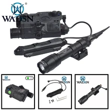 WADSN Softair LA-5C UHP VER-зеленый ИК-лазер+ M600C тактический фонарик+ страйкбол двойной дистанционный переключатель M600 охотничье оружие огни комплект