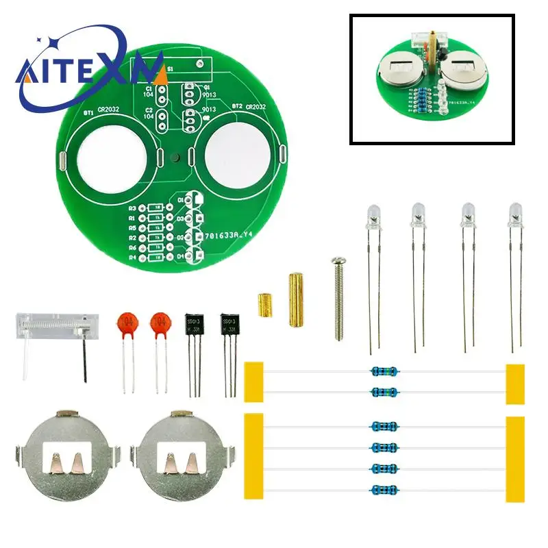 Diy Electronic Kit LED Gyro Welding Kit Rotating Lantern Inline Components (without Battery)