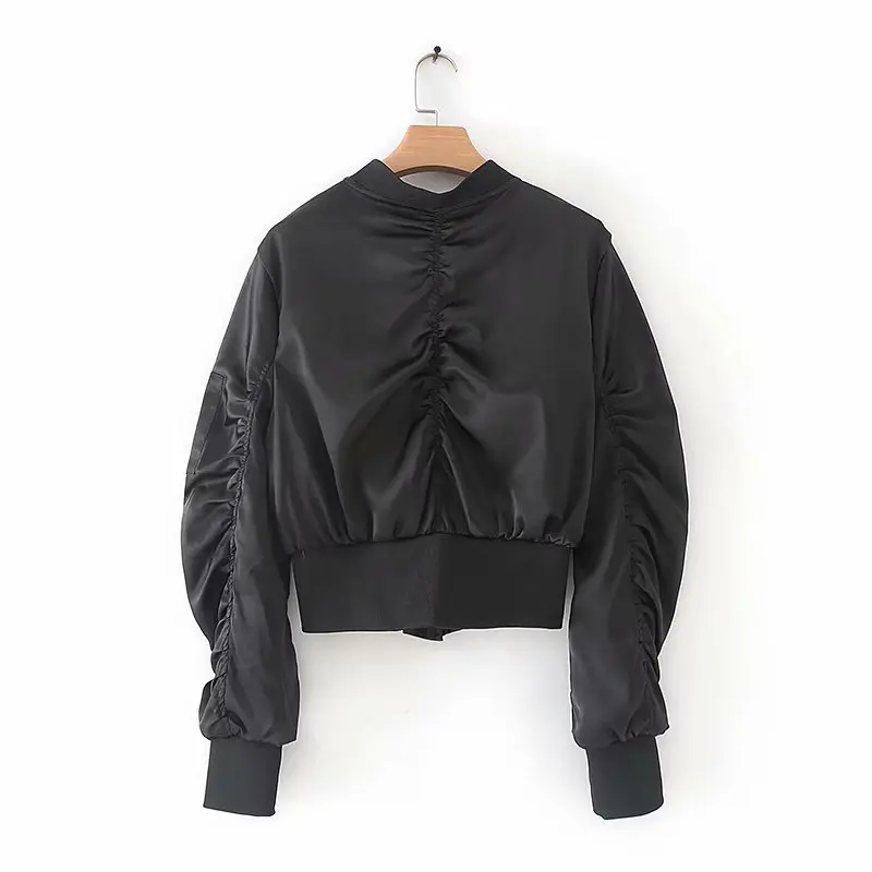 

Autumn New Style Western Style Button Ornaments after Pleated Casual Fashion Solid Color Jacket