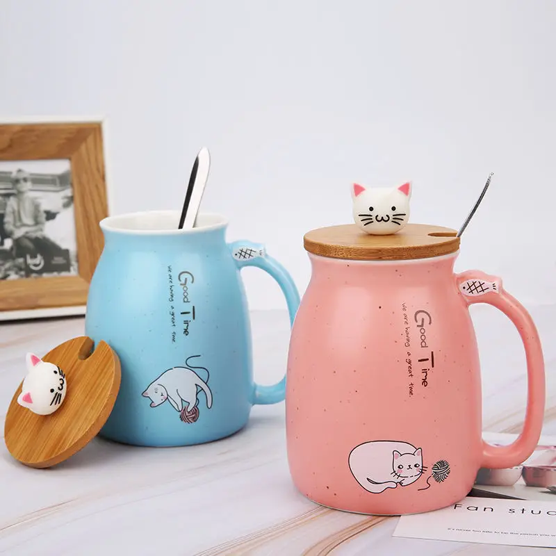 Mark Cup Женская керамическая чашка с Ложка Крышка пара чашек домашняя чашка для кофе и молока кофейные кружки дорожная кофейная кружка