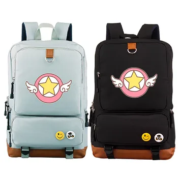 

New Preppy Style SAKURA Card Captor Women Cute Bagpack Kawaii SAKURA Printing Backpack Canvas School Bags Mochila Feminina