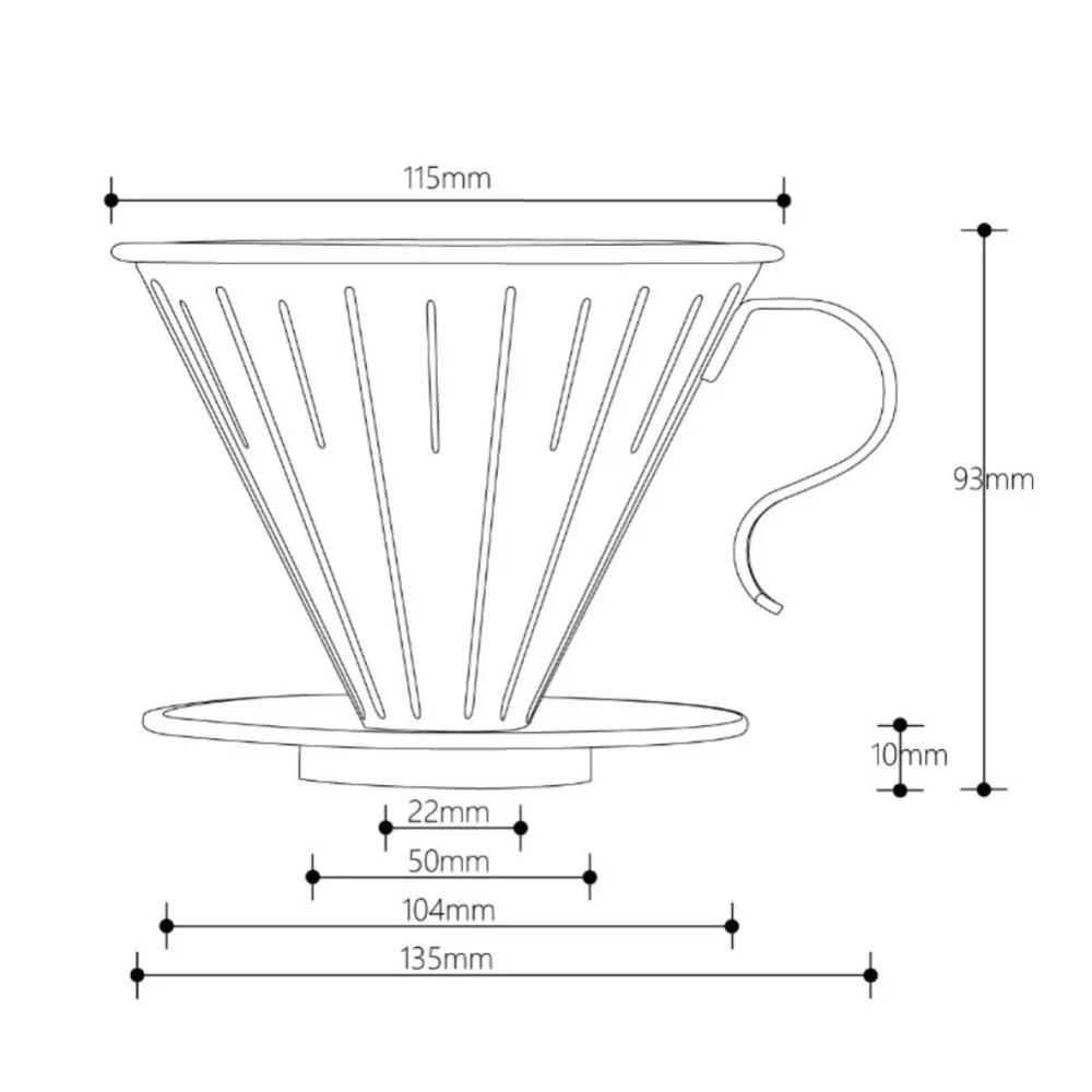Многоразовый фильтр для кофе, конусная капельница, Безбумажная Кофеварка из нержавеющей стали V60, стильная кофеварка с идеальной подставкой
