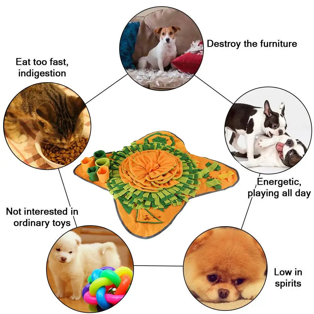 

Dog Puzzle Toy Pet Snack Feeding Mat Boring Interactive Game Training Blanket Snuffle Feeding Training Mat