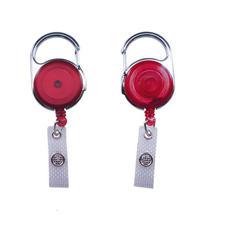 2120-7061 Круглый прозрачный карабин значок катушка с усиленным виниловый ремешок - Цвет: Red
