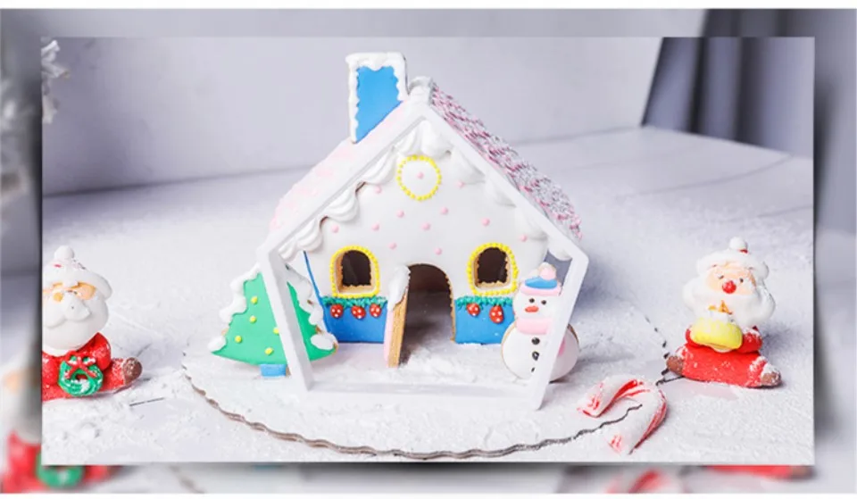 JO жизнь 8 шт./компл. DIY Рождественский Пряничный дом для приготовления печенья 3D Пластик выпечки инструмент для кондитерской помады набор форм для торта