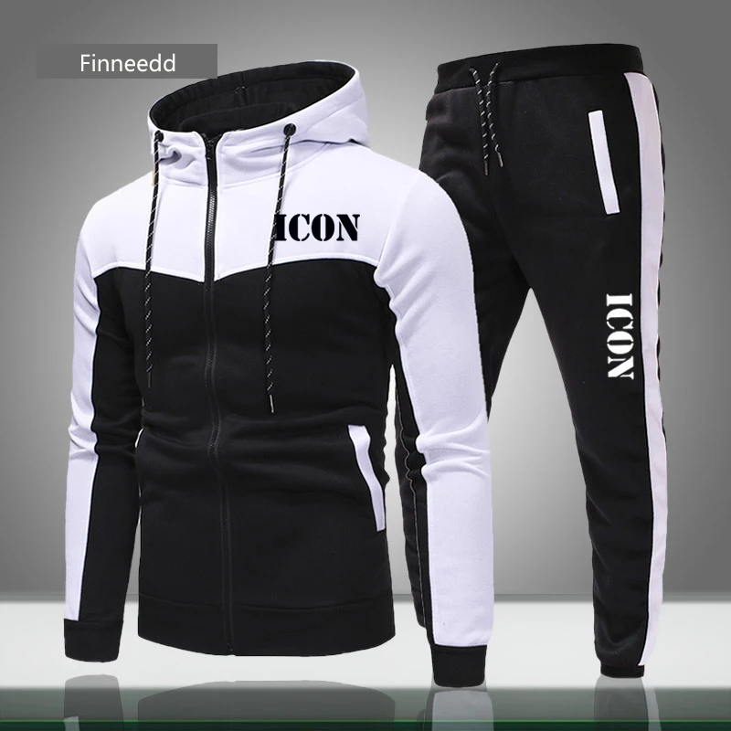 

Men's Sets Men Jogging Sets Zipper Tracksuit Mens Tracksuit Set Two Piece Tracksuit Men Men's Jacket Solid Color Hoodies