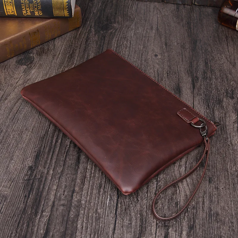 

Korean-style Clutch Bag Retro Crazy Horse MEN'S Handbag Envelope Business File Bag Casual Trend Clutch Bag