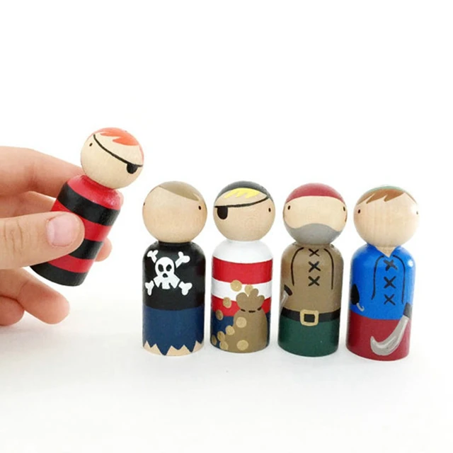 50Pcs/Set Unpainted Wooden Peg Dolls Toys For Children DIY Color Painting Girl Boy Doll Bodies Room Decorations Arts And Crafts 5