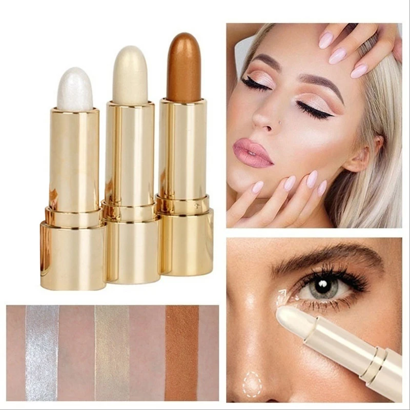 3 Colors High-Light Stick Makeup 3D Contour Embellish Brighten Skin Waterproof Long Lasting Highlighter Pencil Cosmetics TSLM1