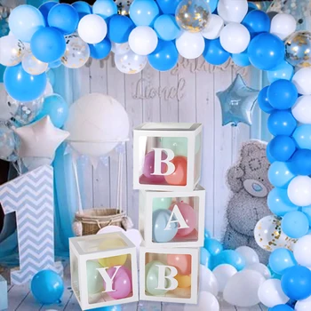 

Transparent Box Letter Name Balloon Box Baby Shower Favors Gift Box Balloon Arch Garland Boy Girl 1st Birthday Party Decorations