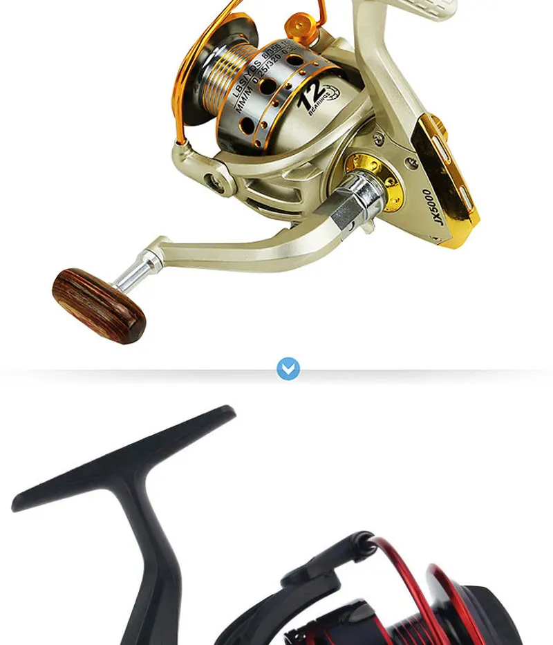 Esferas de Rolamento Acessórios para Pesca Molinete para Pesca com 12 5.5:1 1000-7000series 5 Molinete para pesca com 12 esferas de