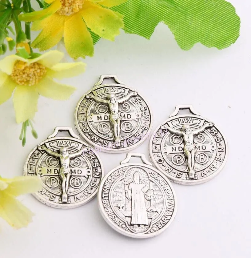 50 Pieces Religious Multicolor Saint Benedict Medal Catholic Gold Plated SB  Medal Coin San Benito Gift