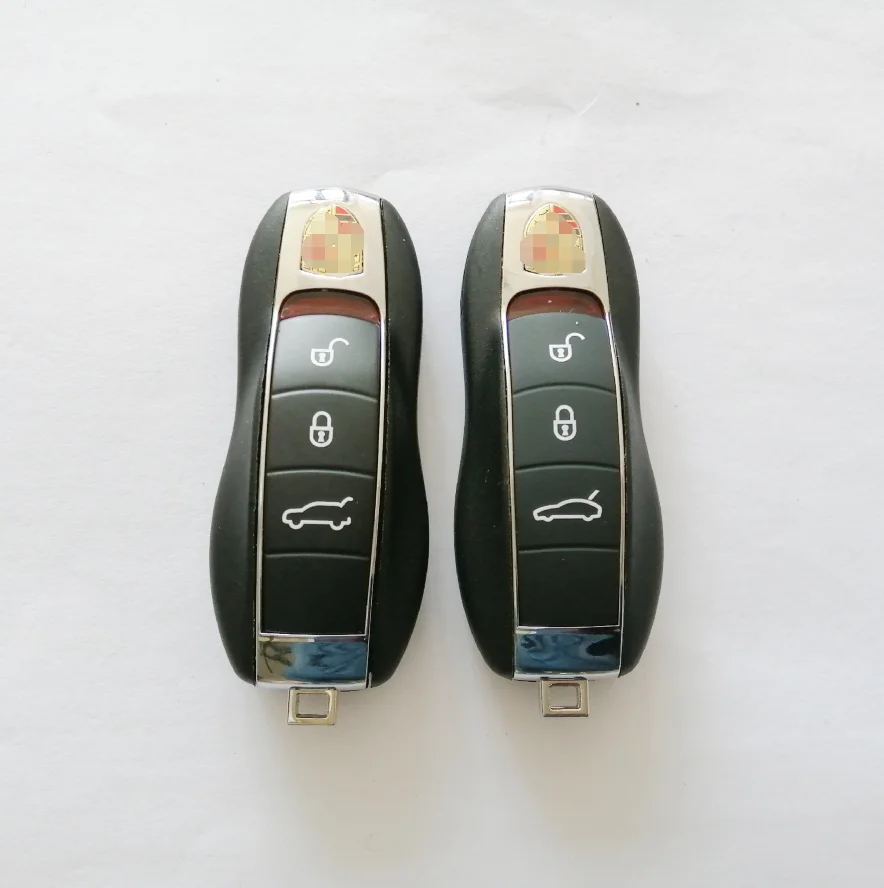 

With logo 3 Buttons Smart Keyless Entry Remote Key Case Shell for Porsche Panamera macan cayenne Replacement smart key shell