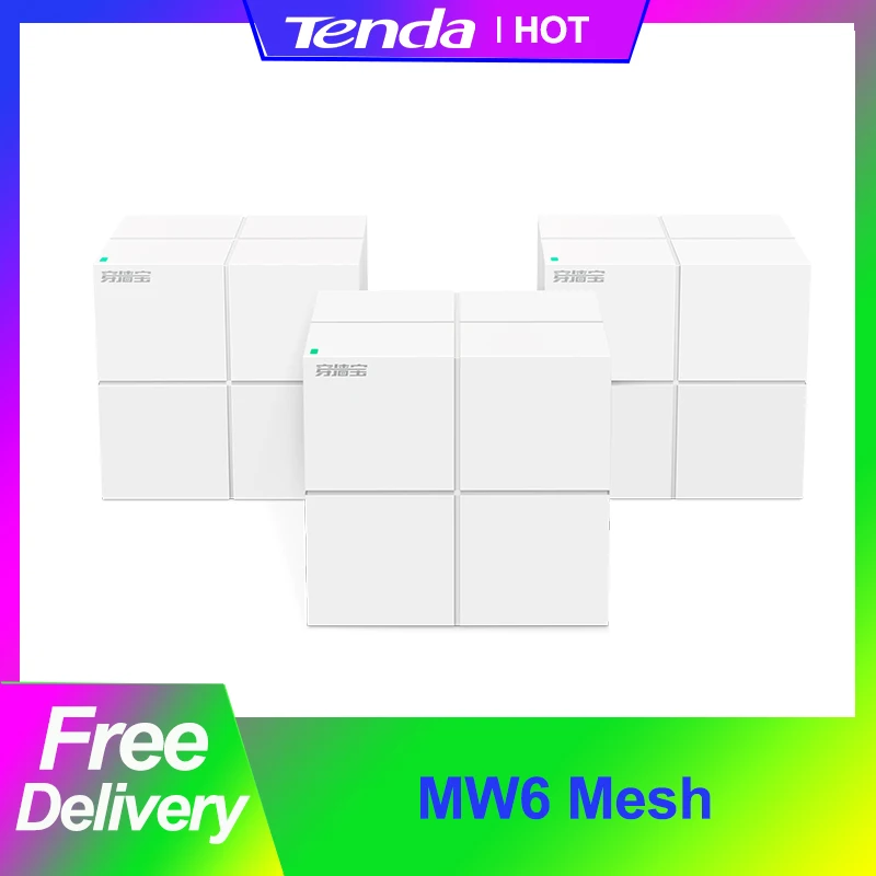 Tenda Mesh Mw6 Egész Otthoni Háló Gigabit Wifi Router System 11Ac Daul Band 2,4G/5,0 Ghz-Es Wi-Fi Ismétlő, Alkalmazás Távirányítás