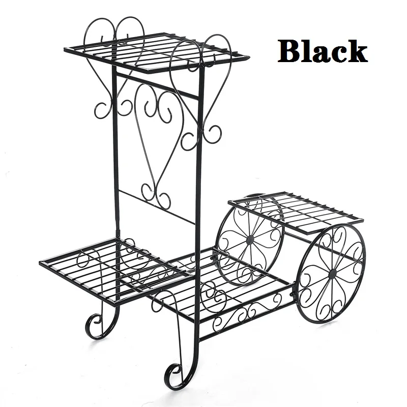 4 Layers Black Подставка для цветов из 3/4/6/7 слоев Крытый многоэтажных цветок стойки напольные Гостиная балкон цветочный горшок полки 4 типа - Цвет: 4 Layers Black