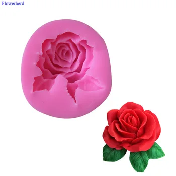

DIY Baking Tools 3D Big Rose with Leaf Shape Silicone Soap Mold Cake Chocolate Fondant Clay Handmade Soap Cake Mold