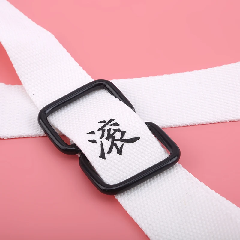 white2 Мужской тканевый нейлоновый ремень для студентов Harajuku с китайскими персонажами, с двойной пряжкой, повседневный тканевый ремень белого цвета - Цвет: white2