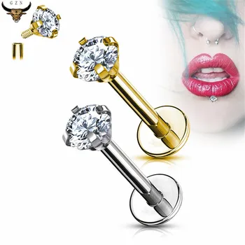 

4PCS Labret Lip Piercing Barbell 316L Stainless Steel Ear Cartilage Tragus Helix Piercing Earring Studs 16g 8mm Body Jewelry