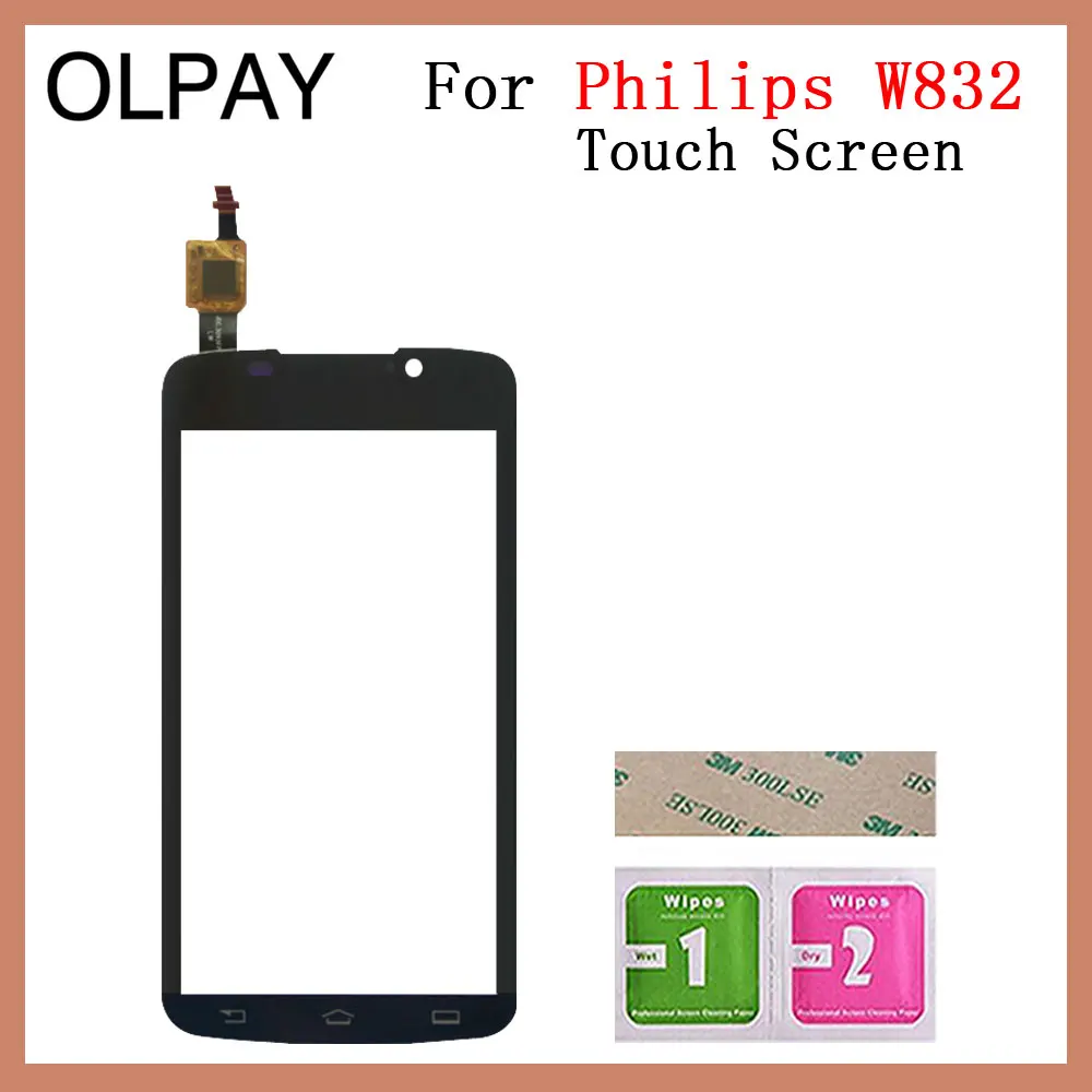 Мобильный сенсорный экран стекло 4," дюймов для Philips W832 сенсорный экран дигитайзер стекло объектив Ремонт и инструменты аксессуары