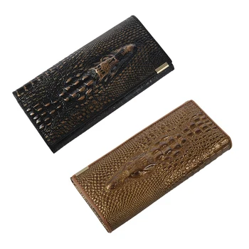 

2x Women Wallet Female 2016 Coin Purses Holders Patent Leather 3D Embossing Alligator Ladies Crocodile Long Clutch Wallets(Gold&