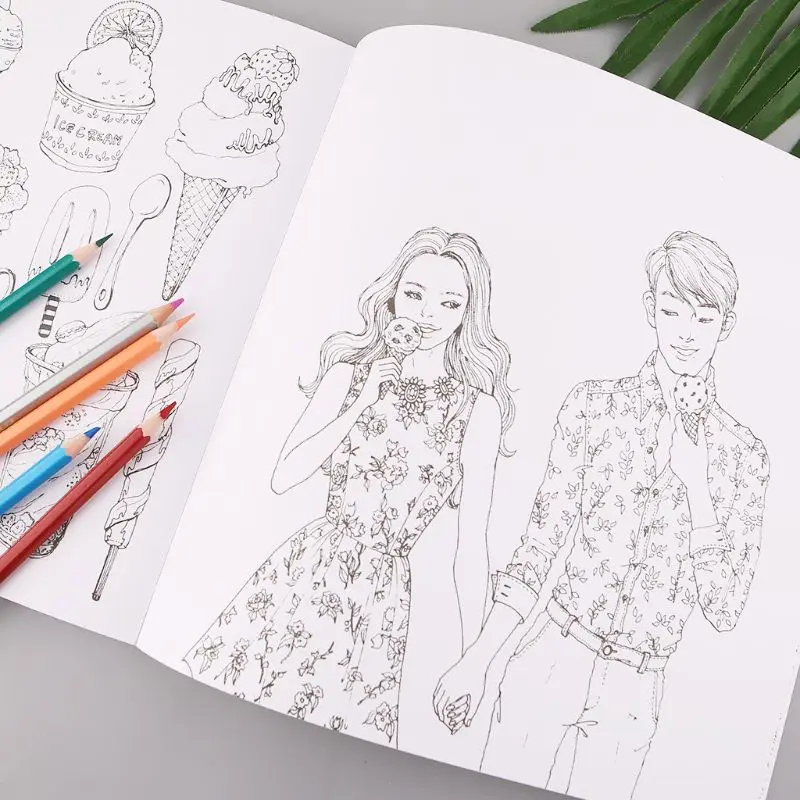 Hers Fashion Design Children Kids Coloring Book Girls Modern Style Drawing Books Graffiti Painting AXYF Hers Fashion Design Children Kids Coloring Book Girls Modern Style Drawing Books Graffiti Painting AXYF